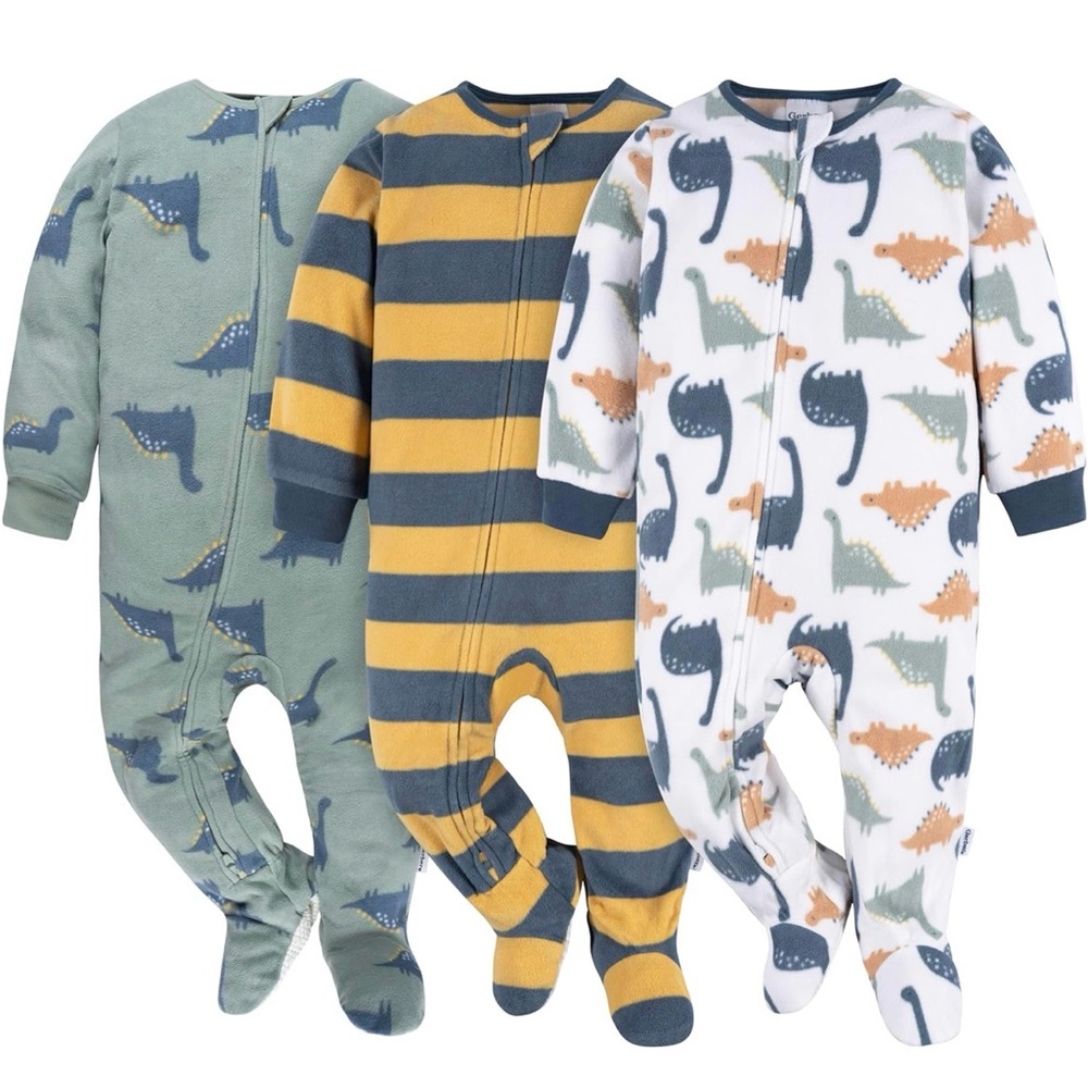 Dinosaur and Striped Footies